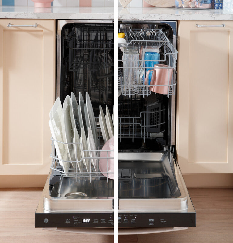 GE Fingerprint Resistant Top Control with Interior Dishwasher with Sanitize Cycle - Silver (GDT650SYVFS)