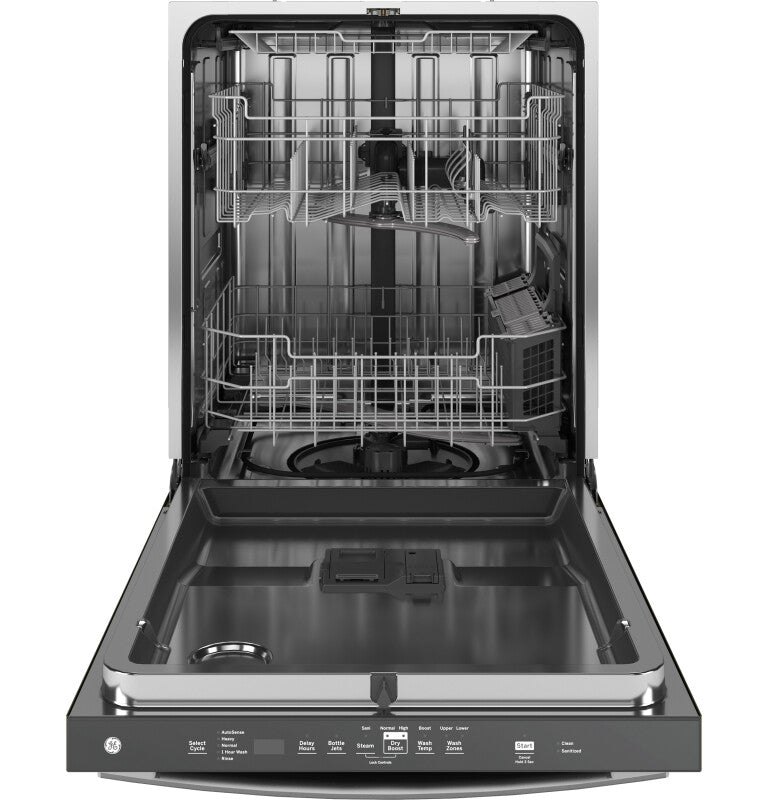 GE Fingerprint Resistant Top Control with Interior Dishwasher with Sanitize Cycle - Silver (GDT650SYVFS)