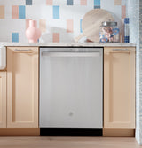 GE Fingerprint Resistant Top Control with Interior Dishwasher with Sanitize Cycle - Silver (GDT650SYVFS)