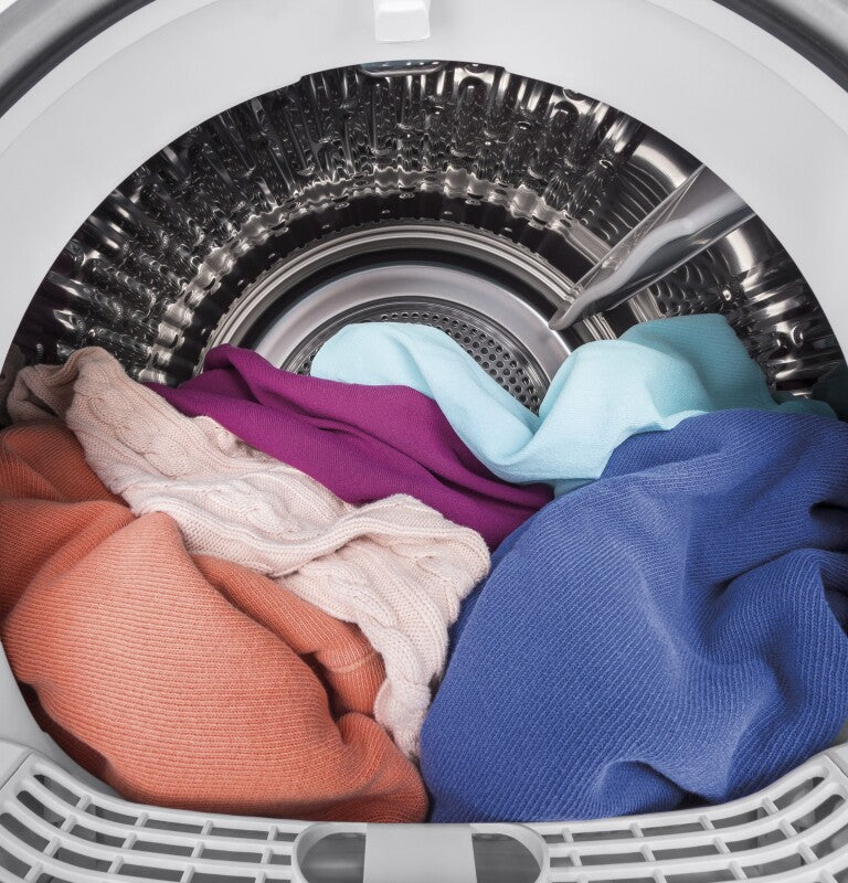 GE  24" 4.3 Cu.Ft. Front Load Vented Electric Dryer with Stainless Steel Basket - White (GFD14ESSNWW)