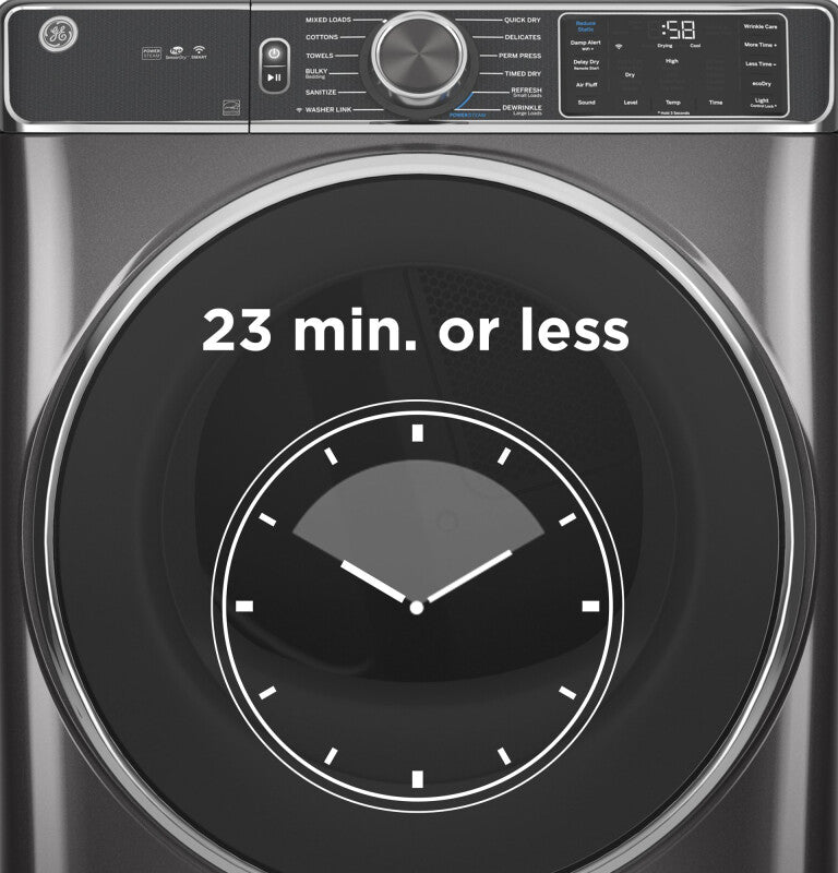 GE 7.8 cu. ft. Capacity Smart Front Load Electric Dryer with Sanitize Cycle - White (GFD55ESSNWW)