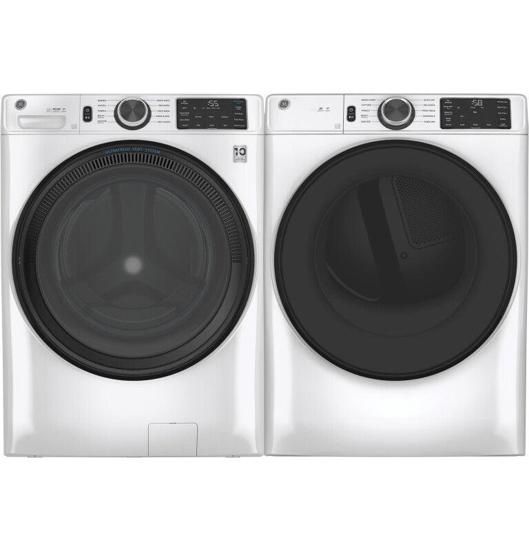 GE 7.8 cu. ft. Capacity Smart Front Load Electric Dryer with Sanitize Cycle - White (GFD55ESSNWW)