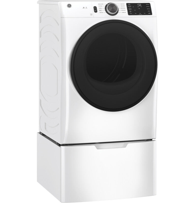 GE ENERGY STAR 7.8 cu. ft. Capacity Smart Front Load Gas Dryer with Sanitize Cycle - White (GFD55GSSNWW)