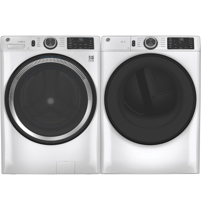 GE ENERGY STAR 7.8 cu. ft. Capacity Smart Front Load Gas Dryer with Sanitize Cycle - White (GFD55GSSNWW)