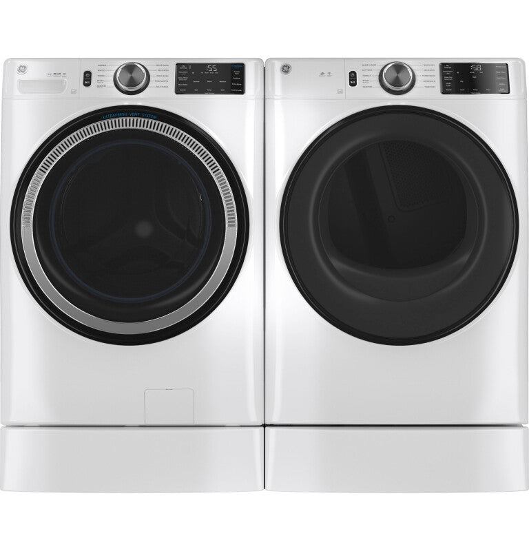 GE ENERGY STAR 7.8 cu. ft. Capacity Smart Front Load Gas Dryer with Sanitize Cycle - White (GFD55GSSNWW)