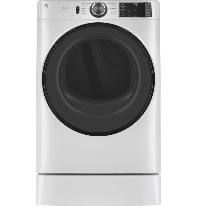 GE  7.8 cu. ft. Capacity Smart Front Load Gas Dryer with Sanitize Cycle - White (GFD55GSSNWW)