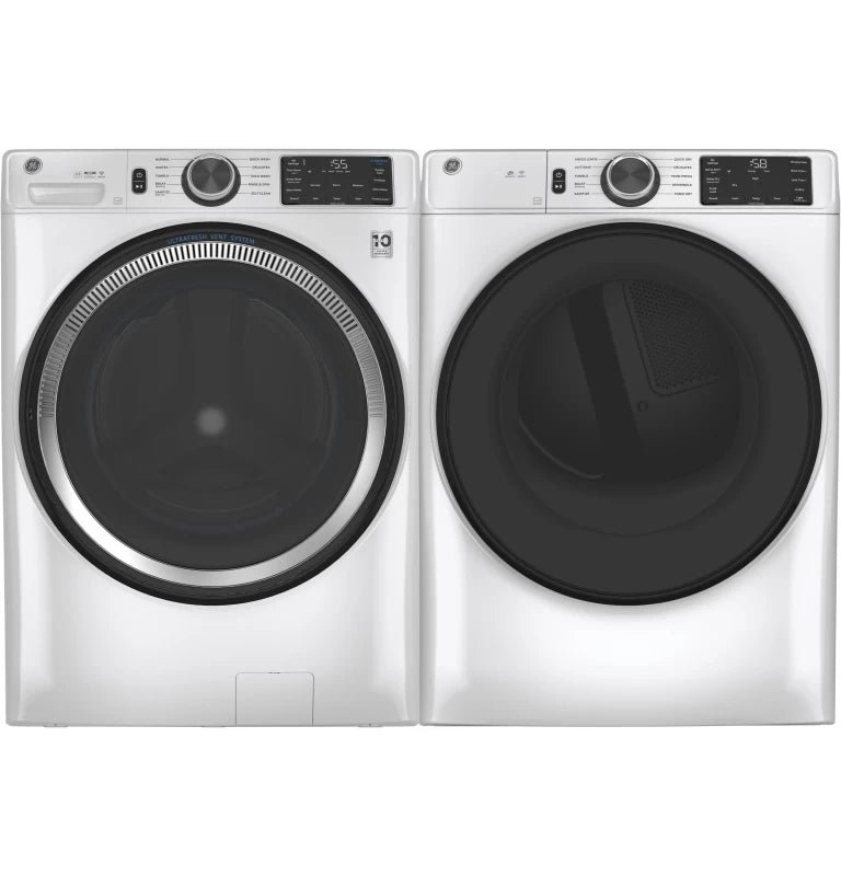 GE ENERGY STAR 7.8 cu. ft. Capacity Smart Front Load Gas Dryer with Sanitize Cycle - White (GFD55GSSNWW)