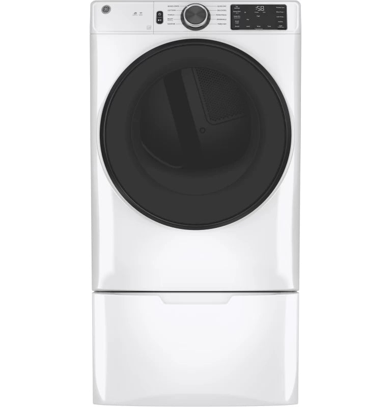 GE ENERGY STAR 7.8 cu. ft. Capacity Smart Front Load Gas Dryer with Sanitize Cycle - White (GFD55GSSNWW)