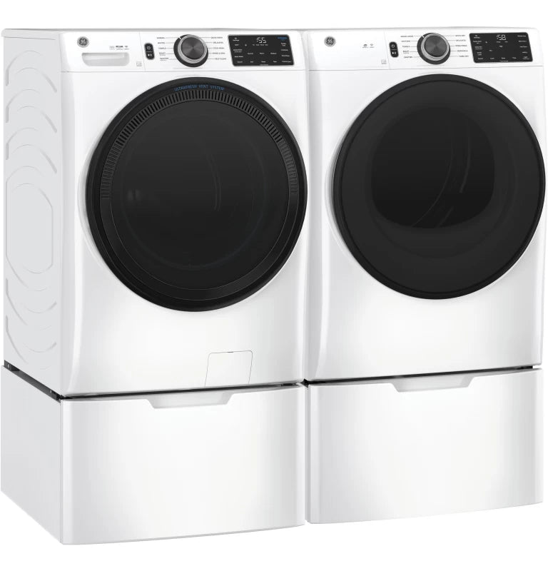 GE ENERGY STAR 7.8 cu. ft. Capacity Smart Front Load Gas Dryer with Sanitize Cycle - White (GFD55GSSNWW)