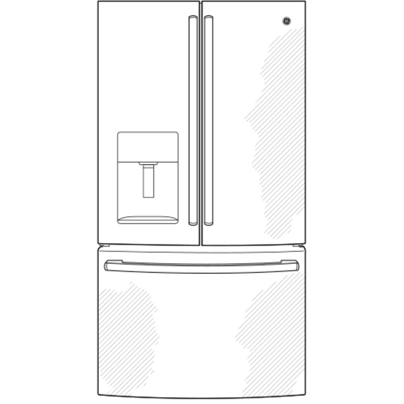 GE 25.7 Cu. Ft. French-Door Refrigerator - Black (GFE26JEMDS)