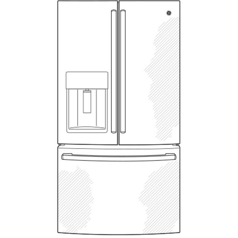 GE ENERGY STAR 27.7 Cu. Ft. Fingerprint Resistant French-Door Refrigerator - Gray (GFE28GYNFS)