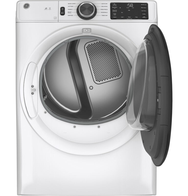 GE Long Vent 7.8 cu. ft. Capacity Smart Electric Dryer with Sanitize Cycle -  (GFV55ESSNWW)