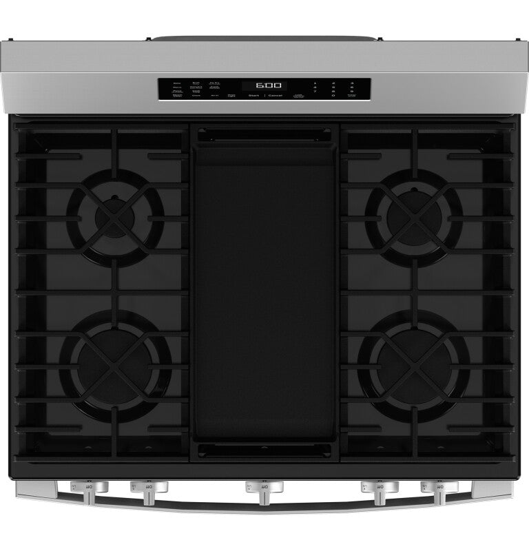 GE 30" Free-Standing Gas Convection Range with No Preheat Air Fry and EasyWash Oven Tray - Stainless Steel (GGF600AVSS)