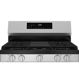 GE 30" Free-Standing Gas Convection Range with No Preheat Air Fry and EasyWash Oven Tray - Stainless Steel (GGF600AVSS)