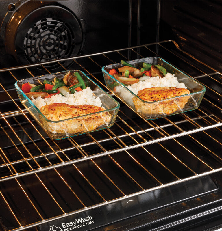 GE 30" Free-Standing Gas Convection Range with No Preheat Air Fry and EasyWash Oven Tray - Stainless Steel (GGF600AVSS)
