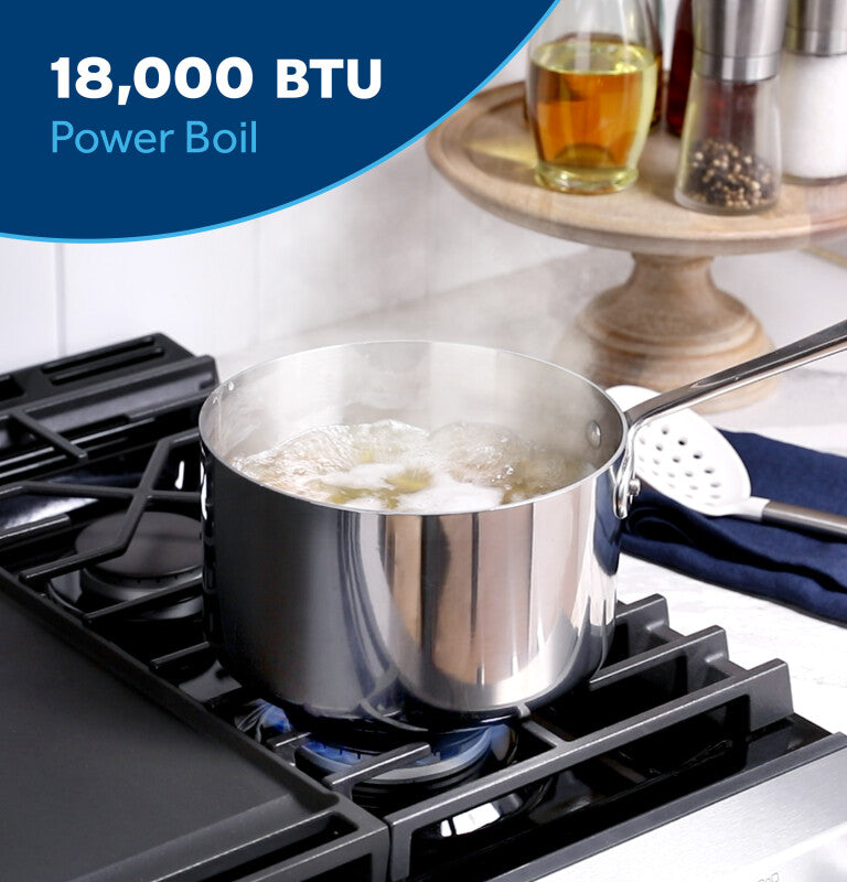 GE 30" Free-Standing Gas Convection Range with No Preheat Air Fry and EasyWash Oven Tray - Stainless Steel (GGF600AVSS)