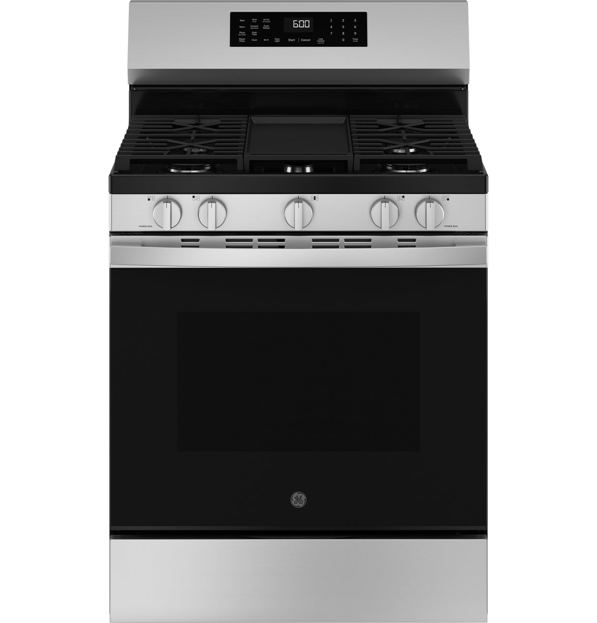 GE 30" Free-Standing Gas Convection Range with No Preheat Air Fry and EasyWash Oven Tray - Stainless Steel (GGF600AVSS)