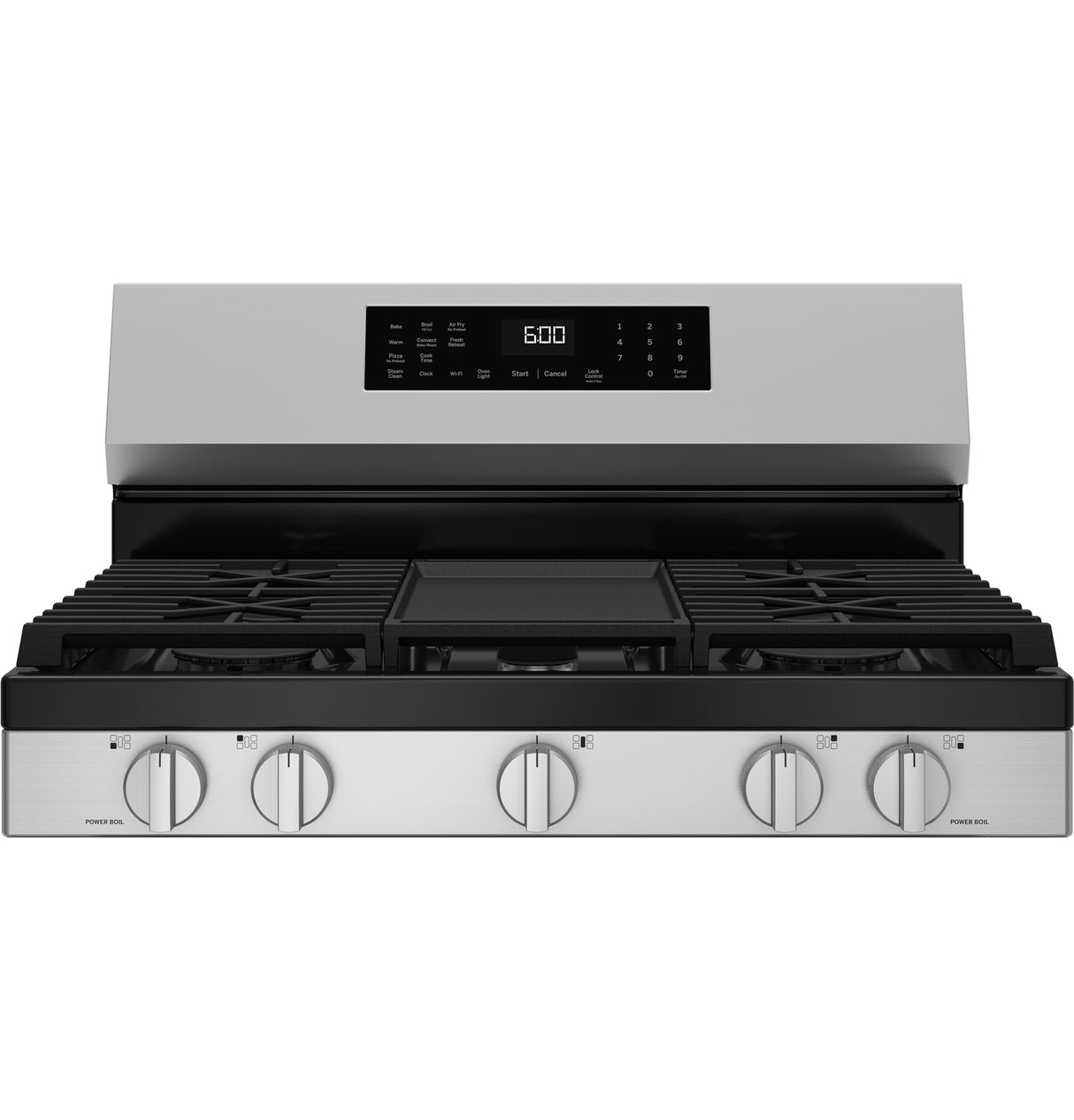 GE  30" Free-Standing Gas Convection Range with No Preheat Air Fry and EasyWash Oven Tray - Stainless Steel (GGF600AVSS)