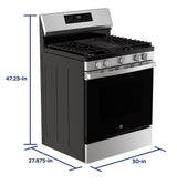 GE 30" Free-Standing Gas Convection Range with No Preheat Air Fry and EasyWash Oven Tray - Stainless Steel (GGF600AVSS)