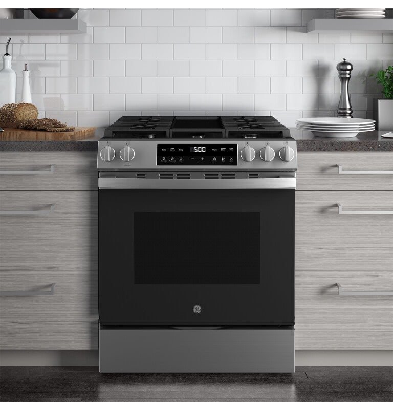 GE 30" Slide-In Front Control Gas Range - Stainless Steel (GGS500SVSS)