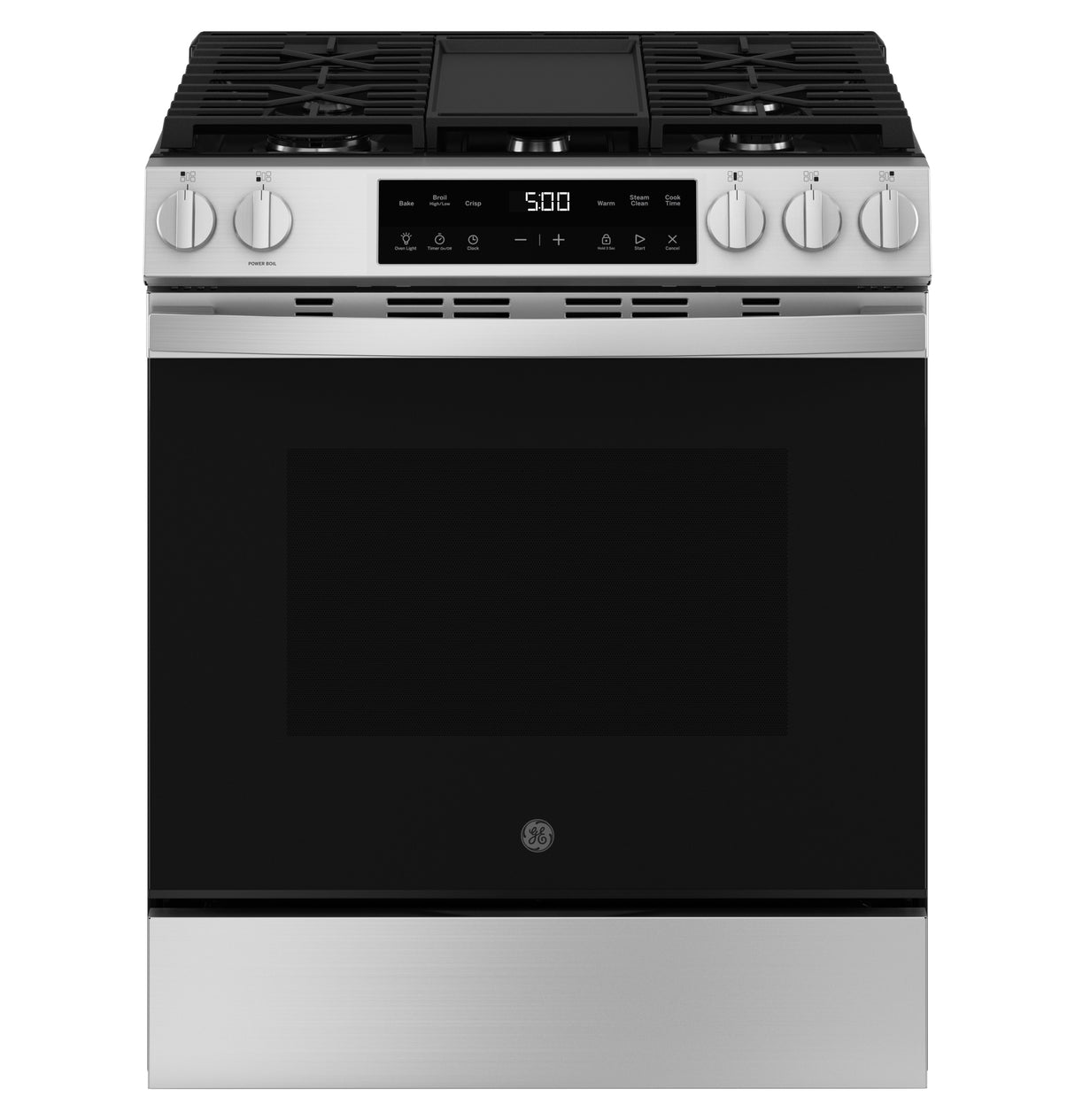 GE  30" Slide-In Front Control Gas Range with Crisp Mode - Stainless Steel (GGS500SVSS)