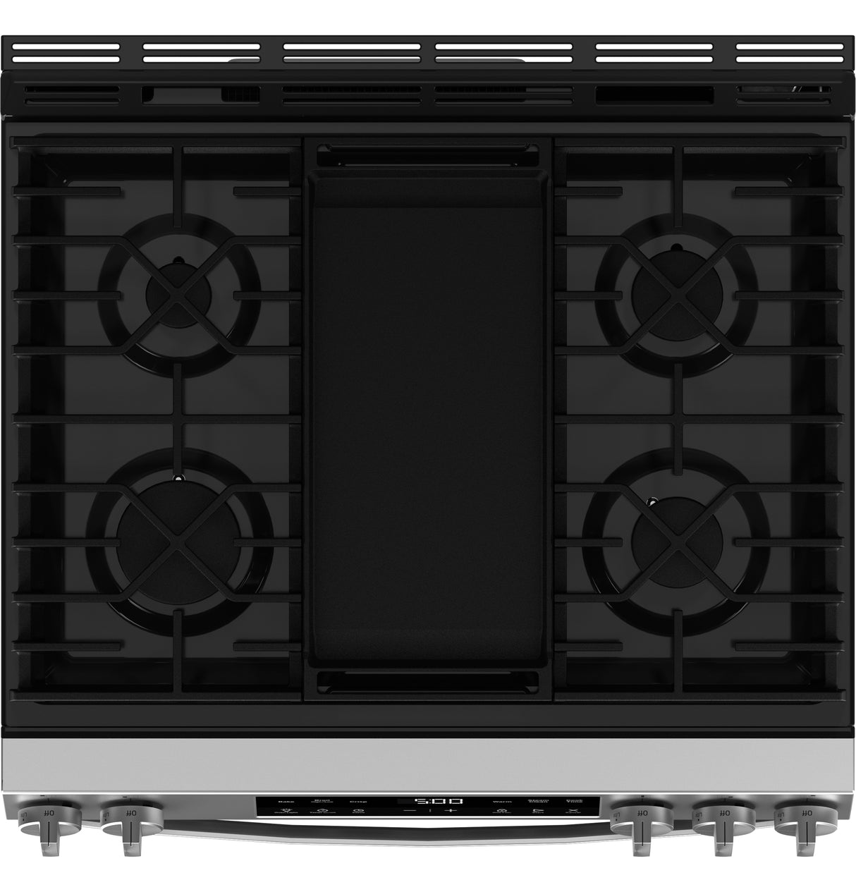GE  30" Slide-In Front Control Gas Range with Crisp Mode - Stainless Steel (GGS500SVSS)