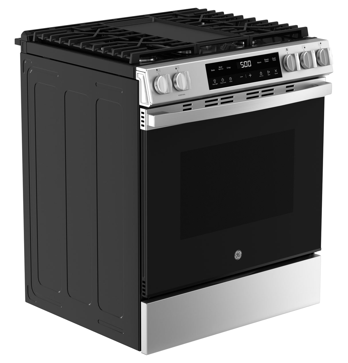 GE  30" Slide-In Front Control Gas Range with Crisp Mode - Stainless Steel (GGS500SVSS)