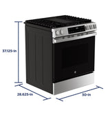 GE  30" Slide-In Front Control Gas Range with Crisp Mode - Stainless Steel (GGS500SVSS)
