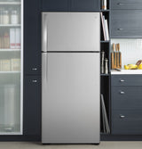 GE 28-Inch 16.6 Cu. Ft. Top-Freezer Refrigerator - Stainless Steel (GIE17GSNRSS)