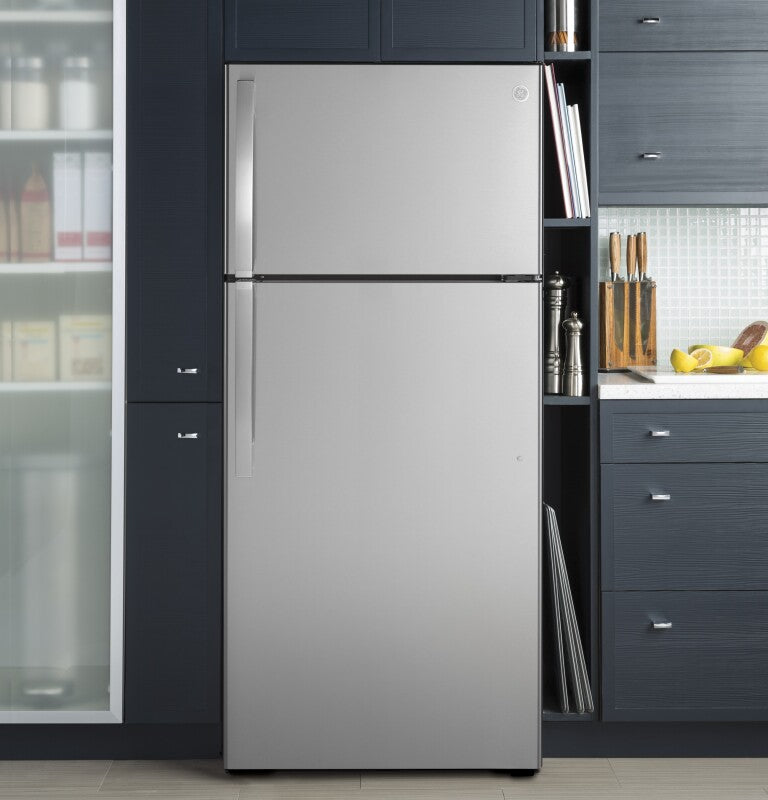GE 28-Inch 16.6 Cu. Ft. Top-Freezer Refrigerator - Stainless Steel (GIE17GSNRSS)