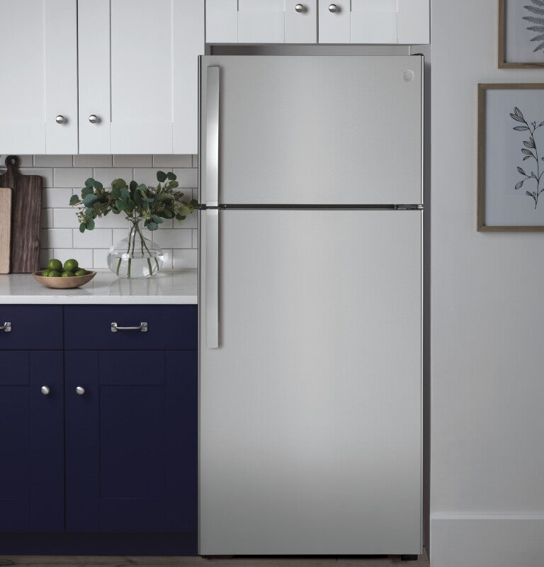 GE 28-Inch 16.6 Cu. Ft. Top-Freezer Refrigerator - Stainless Steel (GIE17GSNRSS)