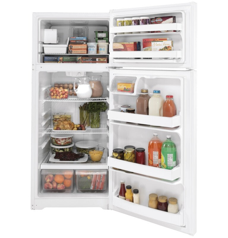 GE 28-Inch 17.5 Cu. Ft. Top-Freezer Refrigerator - White (GIE18DTNRWW)