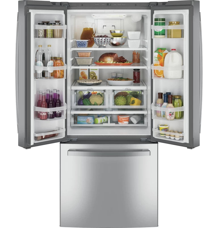 GE 20.8 Cu. Ft. French-Door Refrigerator - Gray (GNE21FYKFS)
