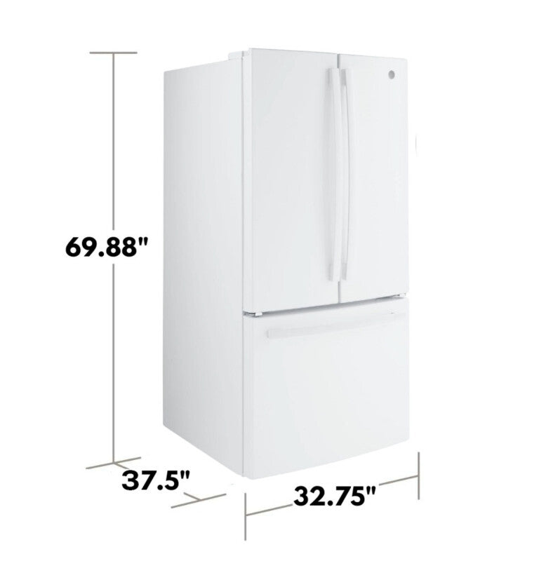 GE ENERGY STAR 24.7 Cu. Ft. French-Door Refrigerator - White (GNE25JGKWW)