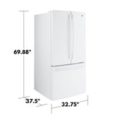 GE ENERGY STAR 24.7 Cu. Ft. French-Door Refrigerator - White (GNE25JGKWW)