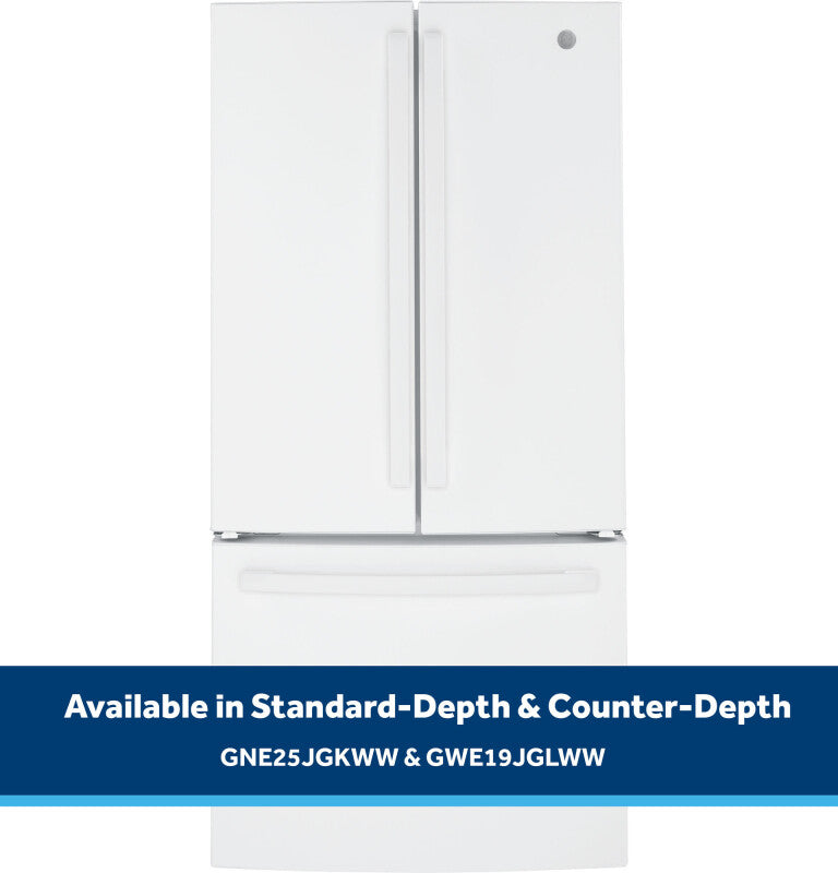 GE ENERGY STAR 24.7 Cu. Ft. French-Door Refrigerator - White (GNE25JGKWW)