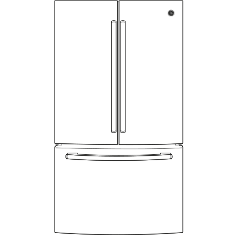 GE ENERGY STAR 24.7 Cu. Ft. French-Door Refrigerator - White (GNE25JGKWW)