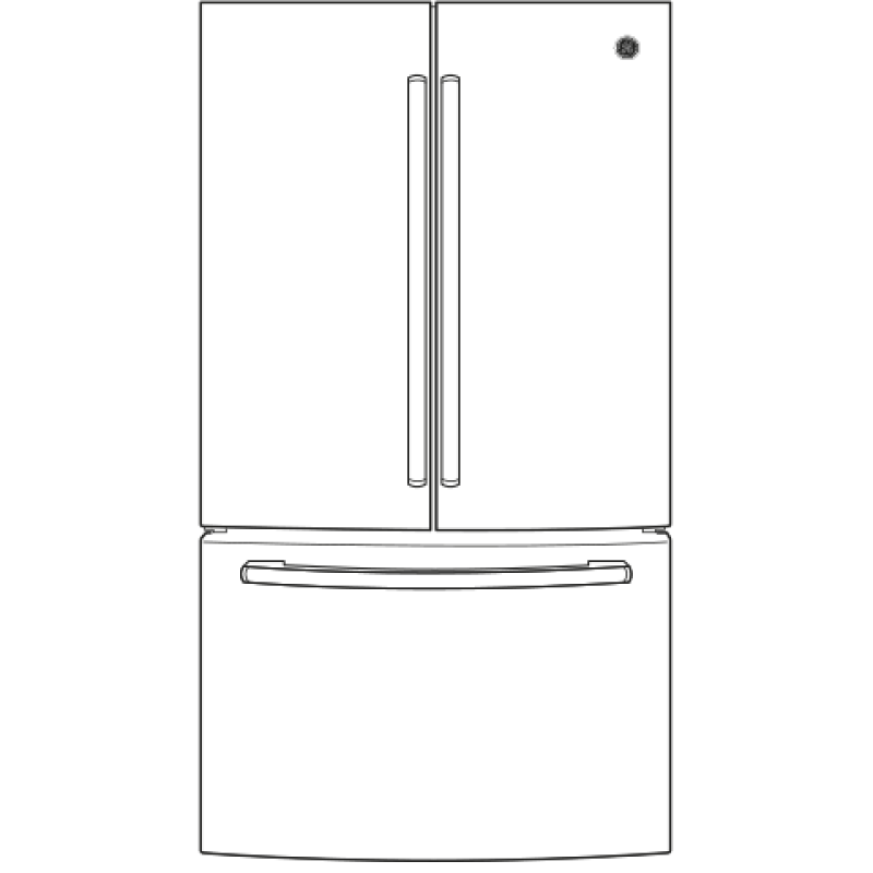 GE  GE® ENERGY STAR® 24.7 Cu. Ft. French-Door Refrigerator - White (GNE25JGKWW)