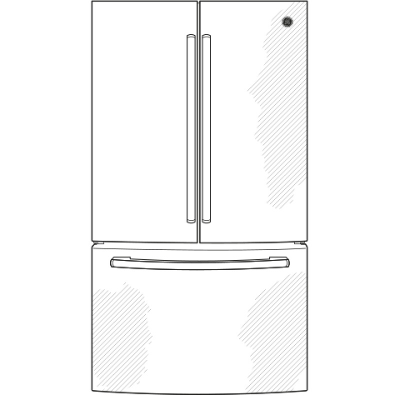 GE  27.0 Cu. Ft. Fingerprint Resistant French-Door Refrigerator - Fingerprint Resistant Stainless Steel (GNE27JYMFS)