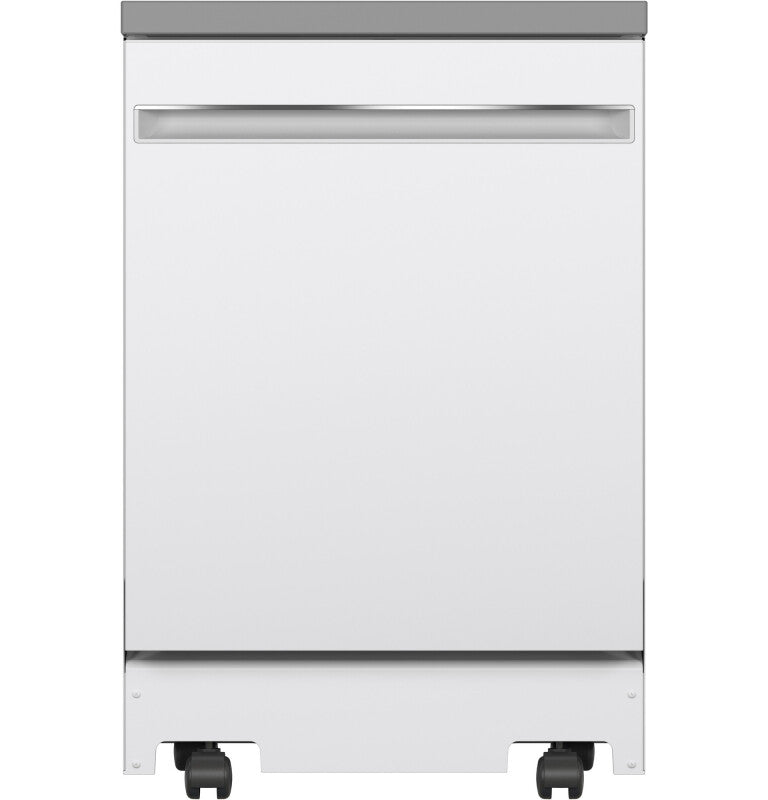 GE 24" Stainless Steel Interior Portable Dishwasher with Sanitize Cycle - White (GPT225SGLWW)