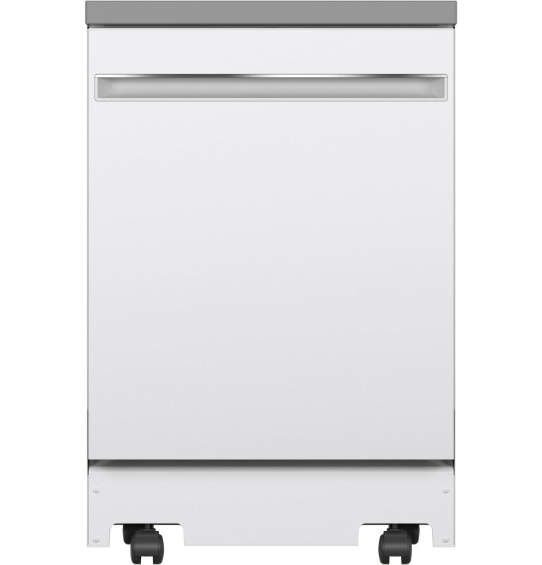 GE 24" Stainless Steel Interior Portable Dishwasher with Sanitize Cycle - White (GPT225SGLWW)