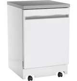 GE  24" Stainless Steel Interior Portable Dishwasher with Sanitize Cycle - White (GPT225SGLWW)