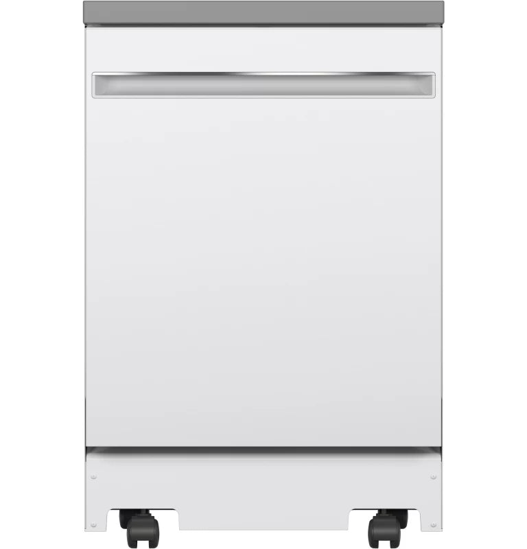 GE 24" Stainless Steel Interior Portable Dishwasher with Sanitize Cycle - White (GPT225SGLWW)