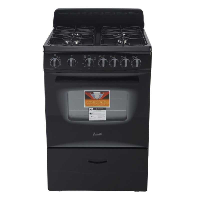 AVANTI Avanti 24" Compact Gas Range Oven - Black / 2.6 cu. ft. -  (GR2415CB)