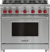 Wolf 36" Gas Range - 6 Burners - Stainless Steel (GR366LP)