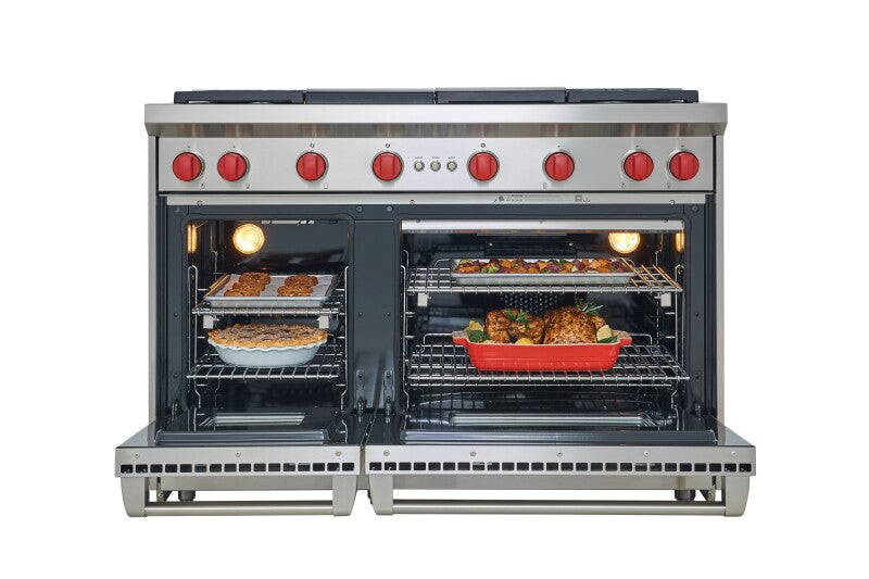 Wolf 48" Gas Range - 4 Burners, Infrared Charbroiler and Infrared Griddle - Stainless Steel (GR484CG)