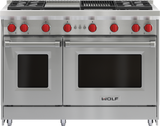 Wolf 48" Gas Range - 4 Burners, Infrared Charbroiler and Infrared Griddle - Stainless Steel (GR484CG)