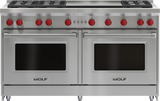 Wolf 60" Gas Range - 6 Burners and Infrared Dual Griddle - Stainless Steel (GR606DGLP)