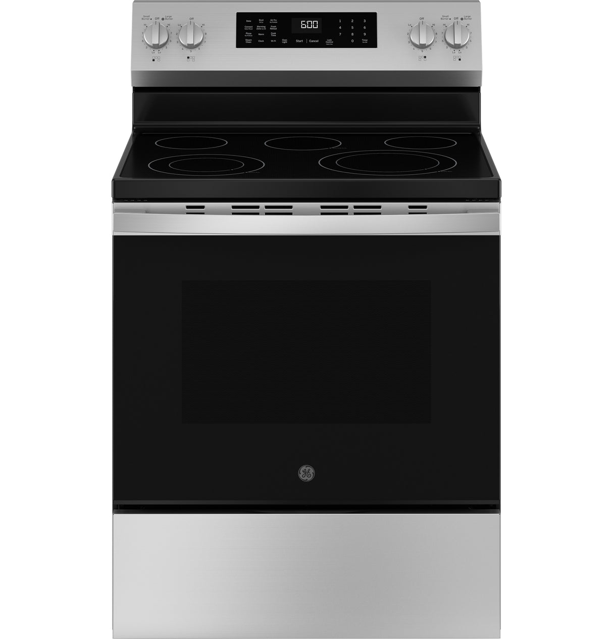GE  30" Free-Standing Electric Convection Range with No Preheat Air Fry and EasyWash Oven Tray - Stainless Steel (GRF600AVSS)