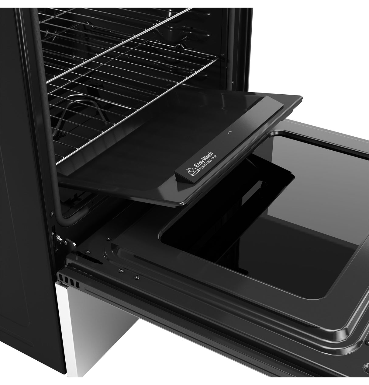 GE  30" Free-Standing Electric Convection Range with No Preheat Air Fry and EasyWash Oven Tray - Stainless Steel (GRF600AVSS)